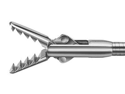 Semi-rigid flexible grasping forceps