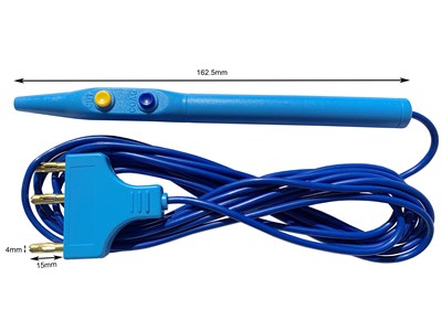 Diathermy finger switch with extended blade