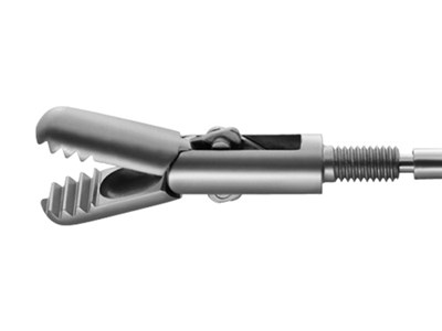 Grooved Grasping Forceps with Spoon - Short